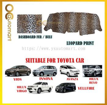 (Leopard Print) Customized Dashboard Cover Fur / Bulu For Honda Nissan Toyota Isuzu