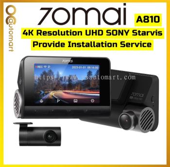 70mai A810 Dash Cam 4K Resolution Sony Starvis Lens Dual Vision Car Recorder with GPS ADAS DVR 70 Mai