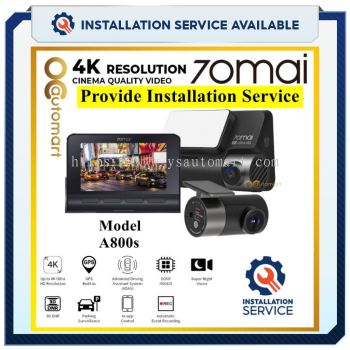 Provide installation 70mai A800s Set Car Recorder Dual vision 140 FOV 4K Ultra HD Screen 70 Mai DVR Dash Cam