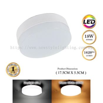 LED Surface Ceiling Downlight Lampu Siling Permukaan 明装筒灯 (12W / 18W / 24W) (6500K Daylight) (White Frame)