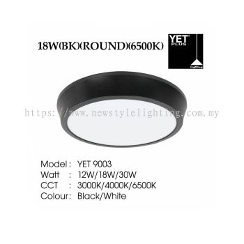[SIRIM APPROVED] YET 9003 18W/30W LED SURFACE DOWNLIGHT (WHITE)(BLACK)/(ROUND)(DAYLIGHT)