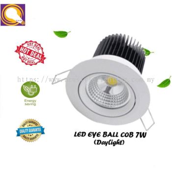 Adjustable LED Eyeball Bola Mata 猫眼射灯 (7W) (6500K Daylight) (Round White Frame)