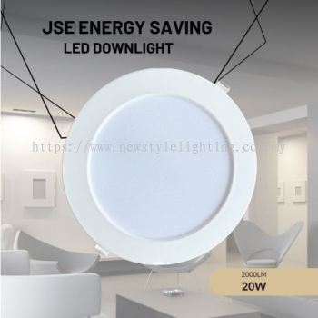 JSE R160 Energy Saving LED Recessed Ceiling Panel Downlight Lampu Turun Siling Cekung 暗装嵌入式天花板筒灯 (4″ 15W / 6″ 20W) (6500K Daylight) (White Frame)