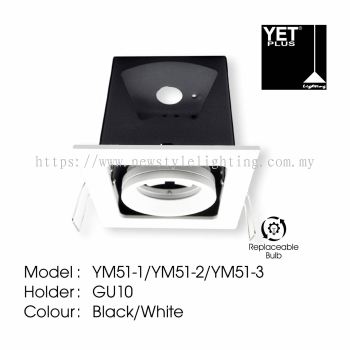 YETPlus YM51-1 / YM51-2 / YM51-3 LED Eyeball Fixture Bola Mata 猫眼射灯 (GU10 Holder) (1 / 2 / 3 Hole) (Black / White Frame)