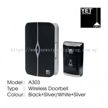 YETPlus A303 Wireless Doorbell Loceng Pintu 门铃 (White+Silver / Black+Silver Frame)