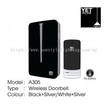 YETPlus A305 Wireless Doorbell Loceng Pintu 门铃 (White+Silver / Black+Silver Frame)