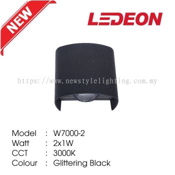 YETPlus LEDEON W7000-2 LED Outdoor Wall Light Lampu Dinding Luar 户外壁灯 (2X1W) (3000K Warm White) (Black Frame)