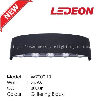 YETPlus LEDEON W7000-10 LED Outdoor Wall Light Lampu Dinding Luar 户外壁灯 (2X5W) (3000K Warm White) (Black Frame)