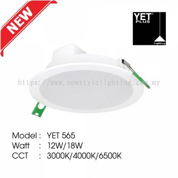 YETPlus YET 565 LED Recessed Ceiling Panel Downlight Lampu Turun Siling Cekung 暗装嵌入式天花板筒灯 (4&quot; 12W / 6&quot; 18W) (3000K Warm White / 4000K Cool White / 6500K Daylight)