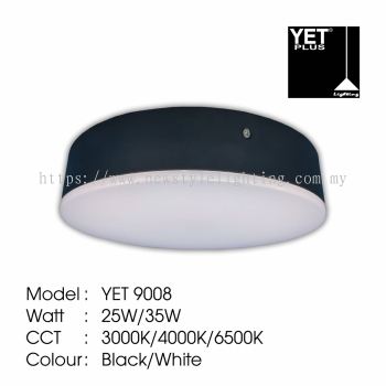 YETPlus YET 9008 LED Surface Ceiling Panel Downlight Lampu Siling Permukaan 明装筒灯 (5&quot; 15W / 7&quot; 25W / 9&quot; 35W) (3000K Warm White / 4000K Cool White / 6500K Daylight) (Black / White Frame)