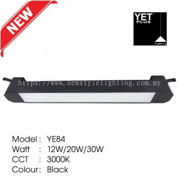 YETPlus YE84 LED Track Light Lampu Trek 轨道灯 (12W / 20W / 30W) (3000K Warm White) (Black Frame)