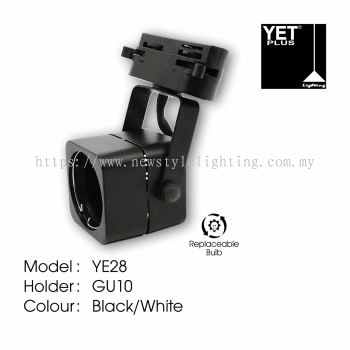 YETPlus YE28 / YE28-D LED Track Light / Surface Mounted Spot Track Light Lampu Trek / Lampu Sorot 轨道灯 / 明装聚光灯 (GU10 Holder) (Black / White Frame) (Track / Surface Mounted Base)