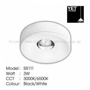 YETPlus SR111 LED Surface Ceiling Downlight Lampu Siling Permukaan 明装筒灯 (2" 3W) (3000K Warm White / 6500K Daylight) (Black / White Frame)