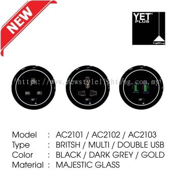 YETPlus AC2101 / AC2102 / AC2103 Track Socket Soket Trek 轨道插座 (UK / Universal / Double USB)