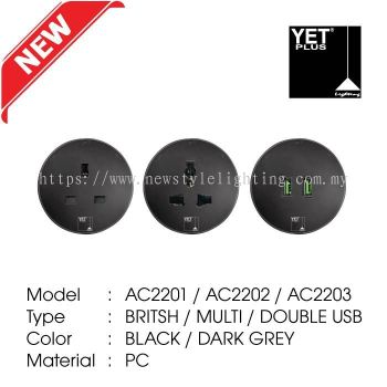 YETPlus AC2201 / AC2202 / AC2203 Track Socket Soket Trek 轨道插座 (UK / Universal / Double USB)