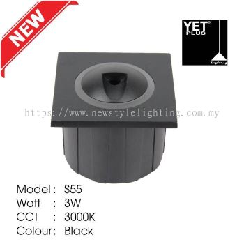 YETPlus S55 Outdoor Step Light Lampu Langkah Luaran 户外台阶灯 (3W) (3000K Warm White) (Black / White Frame)