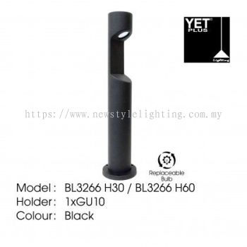 YETPlus BL3266 LED Outdoor Bollard Light Lampu Tiang Luar 户外柱灯 (H30 / H60) (GU10 Holder) (Black Frame)