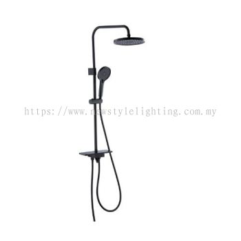 HAUSTERN BEETHOVA-90T 23cm / 9″ Rain Shower Set Pancuran Hujan 顶喷莲蓬头套装 (Black Frame)