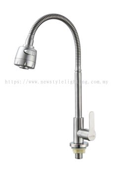 MOCHA Italy MKT5519SS-DIY Silver Flexible Pillar Mount Kitchen Water Tap Paip Air Dapur 厨房水龙头