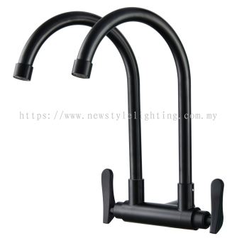 MOCHA MKT4512SS-BL-DIY Wall Mount Double Kitchen Water Tap Paip Air Dapur 厨房水龙头