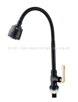 MOCHA Italy MKT2849-BL-DIY Black Flexible Pillar Mount Kitchen Water Tap Paip Air Dapur 厨房水龙头