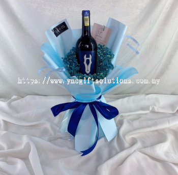 Wine Bouquet with Babybreath