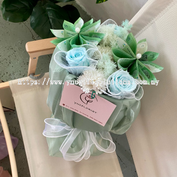 50 Money Bouquet with Silk Fabric - (10pcs)