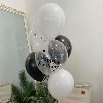 Black & White 12 inch helium  balloon 