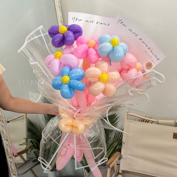 Colorful Balloon Bouquet with wrapper - (M)