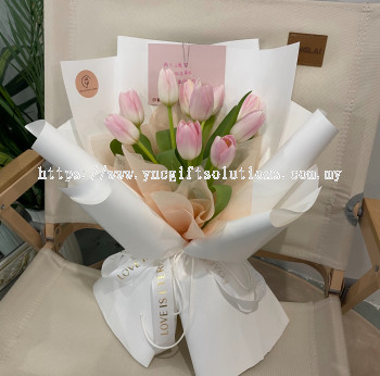 Fresh Light Pink Tulip Bouquet (10 stalks)