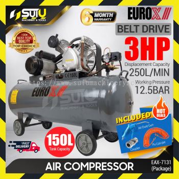 EUROX EAX7131 / EAX-7131 / EAW7131 150L 3HP 12.5BAR Belt Drive Air Compressor 1080RPM