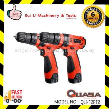 QUASA QLI-12PT2 12v 2 Speed LI-ION Cordless Impact Drill (Twin Pack)