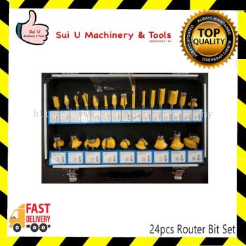 24PCS Router Bit Set with Aluminium Case Box