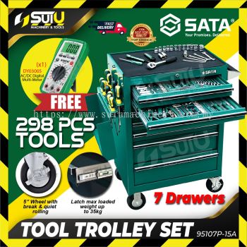 SATA 95107P-15A 7Drawer Tool Trolley Set 298pcs