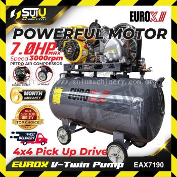 EUROX EAX7190 / EAX-7190 150L 5.5HP ~ 7HP Petrol Engine Air Compressor 12bar