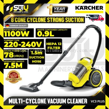 KARCHER VC3 PLUS 0.9L Multi-Cyclone Vacuum Cleaner 1100W