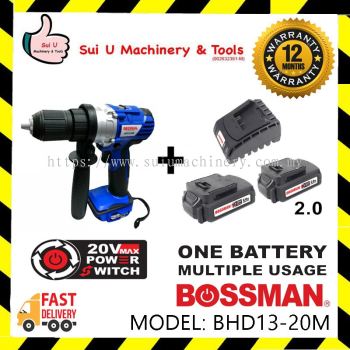 Bossman BHD13-20M 20V Cordless Hammer 1200rpm w/ 2 x Battery 2.0Ah +Charger