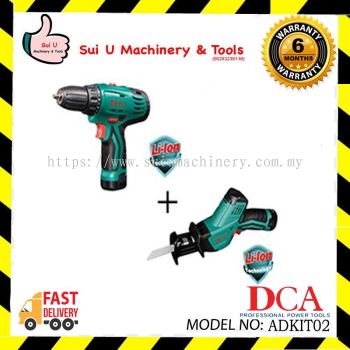 DCA ADKIT02 Combo Kit ADJF15 12V Cordless Sabre Saw + ADJZ10-10 Cordless Driver Drill