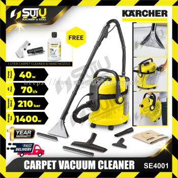 KARCHER SE4001 4L Carpet & Upholstery Vacuum Cleaner 1400W FOC Nozzle & Detergent