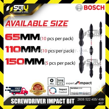 BOSCH 2608522405/ 406/ 407 5/10PCS Screwdriver Impact Bit (PH2x65mm/110mm/150mm)