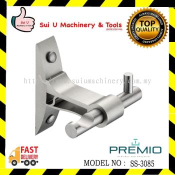 Premio SS-3085 Bathroom Double Robe Hook (Silver)