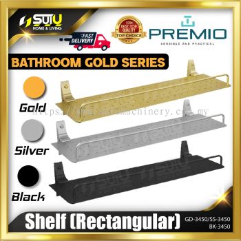 PREMIO GD-3450 / SS-3450 / BK-3450 Rectangular Shelf (Gold / Silver/ Black)