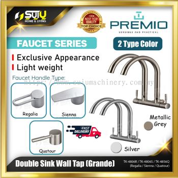 PREMIO TK-4806R / TK-4806S / TK-4856Q Grande Double Sink Wall Tap (Regalia / Sienna / Quatour)