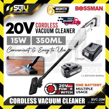 BOSSMAN BVC-20M / BVC 20M / BVC20M 20V Cordless Vacuum Cleaner 15W with Accessories + 1 x Battery 3.0Ah + Charger