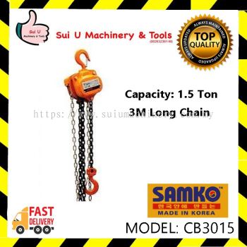 SAMKO CB-3015 / CB3015 3M 1.5Ton Heavy Duty Chain Block (Made in Korea)