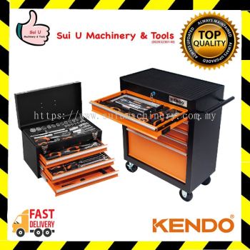 KENDO 113 PCS Tool Trolley Set + 86 PCS Chest Set (Total 199 PCS pf Tools)