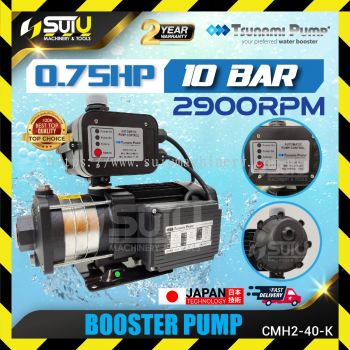 TSUNAMI PUMP CMH2-40K / CMH2-40-K / CMH 2-40K 0.75HP 10BAR Horizontal Multi-Stage Booster Pump / Home Water Pump 2900RPM