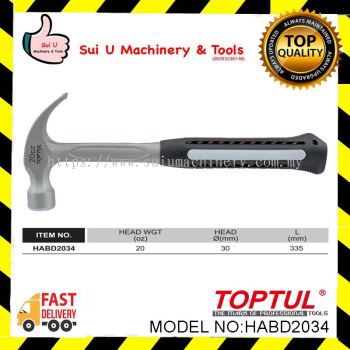 TOPTUL HABD2034 Professional Grade One Piece Solid Forged Steel Claw Hammer