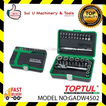 TOPTUL GADW4502 45pcs 1/4'' DR. Mini Ratchet Socket & Bit Set