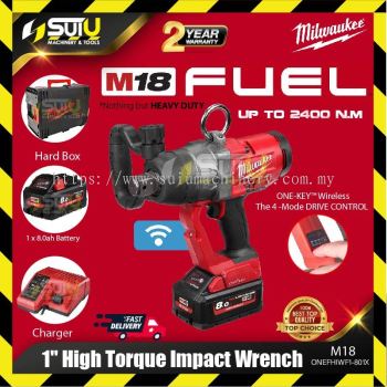 MILWAUKEE M18 ONEFHIWF1-801X / ONEFHIWF1-801B M18 Fuel&#8482; One-Key&#8482; 1″ High Torque Impact Wrench with Friction Ring